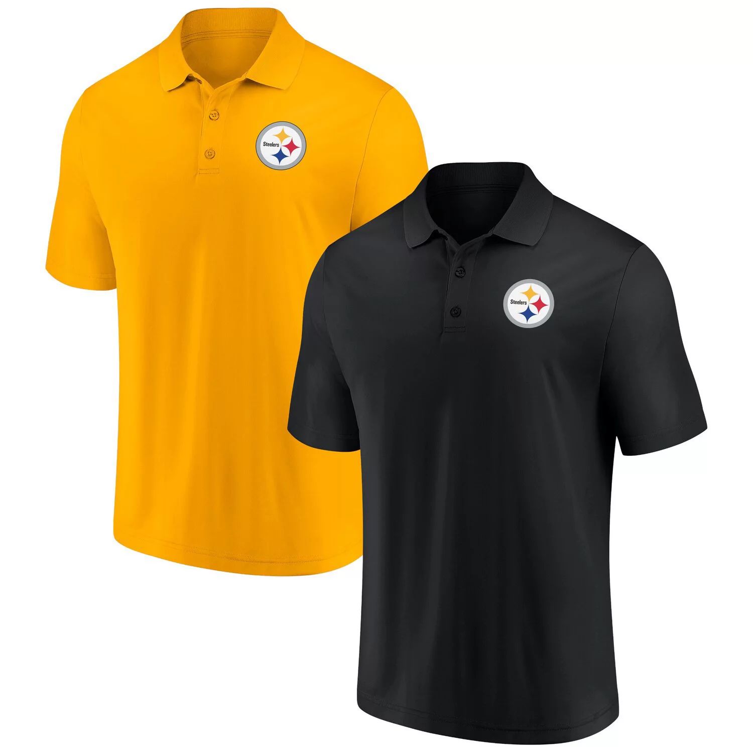 

Мужской комплект из 2 футболок-поло с логотипом Fanatics черного/золотого цвета «Питтсбург Стилерс» для дома и на выезде, Черный