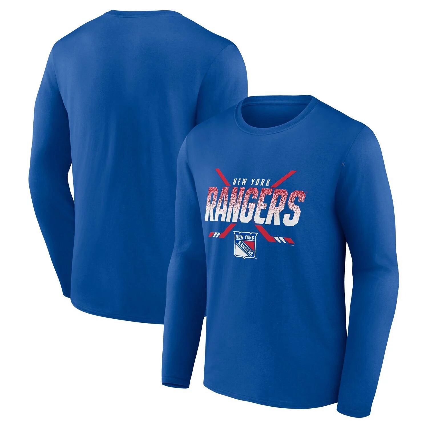 

Мужская синяя футболка с логотипом Fanatics New York Rangers Cover с длинными рукавами, Синий
