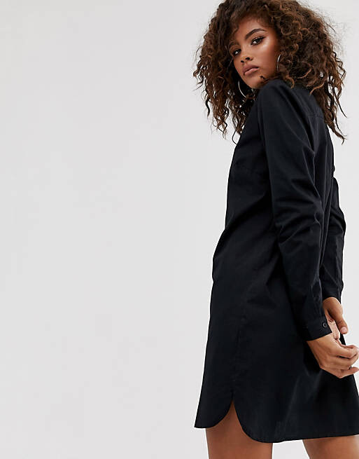 

Черное хлопковое платье-рубашка мини ASOS DESIGN Tall, Черный