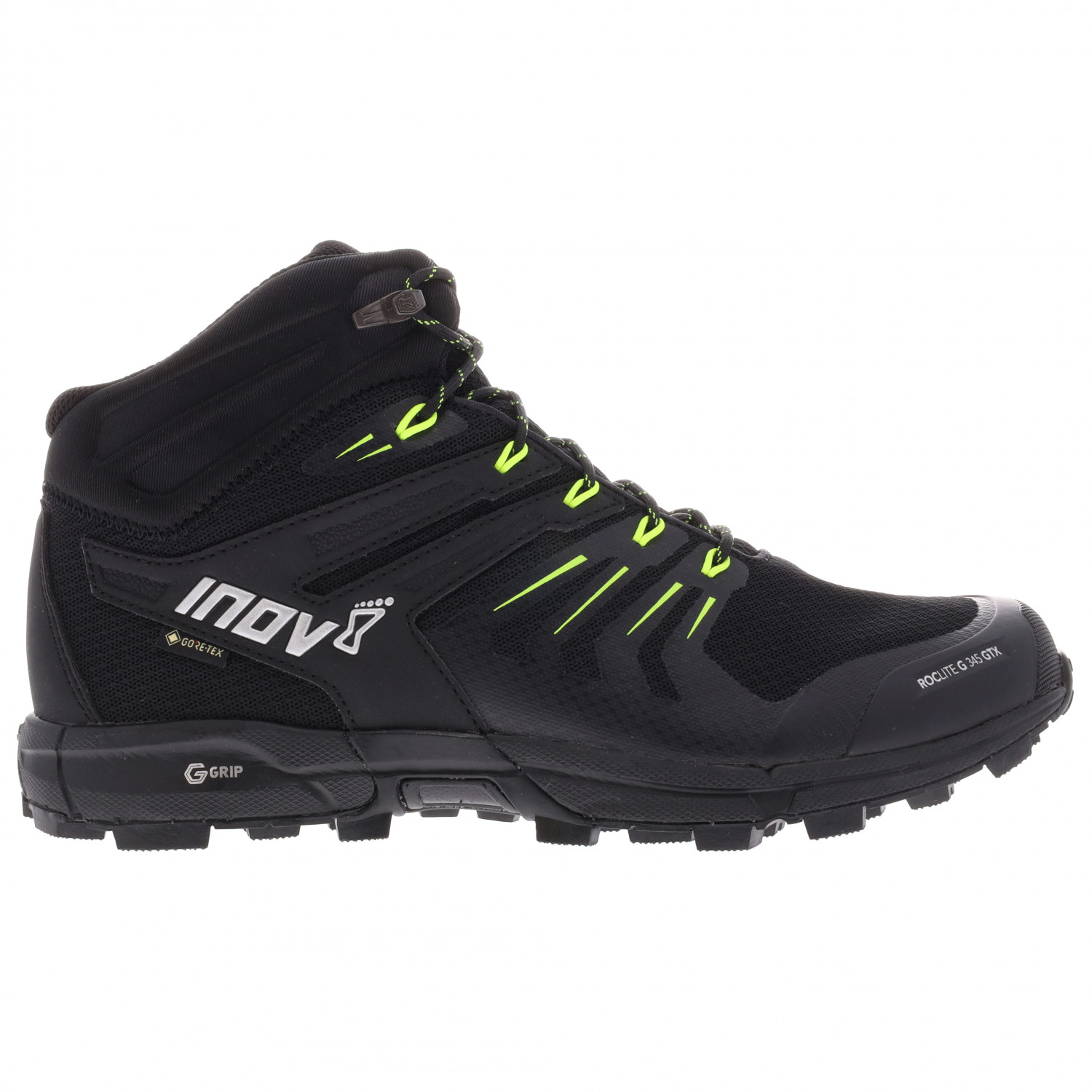 Ботинки для прогулки Inov 8 Roclite G 345 GTX V2, цвет Black/Lime цена и фото