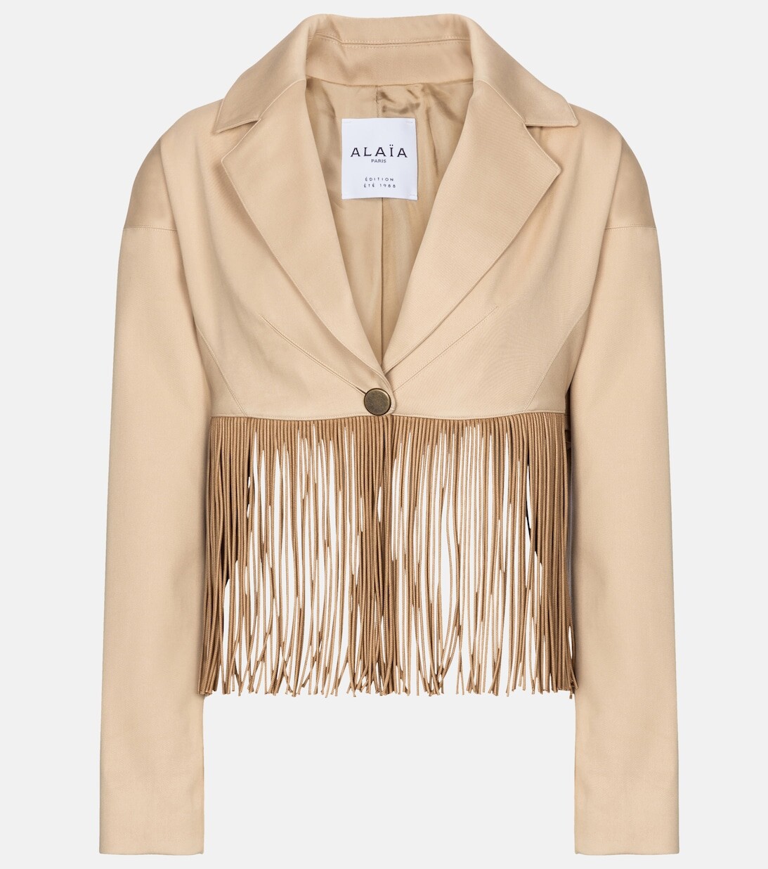 

Хлопковый блейзер с бахромой ALAÏA, бежевый