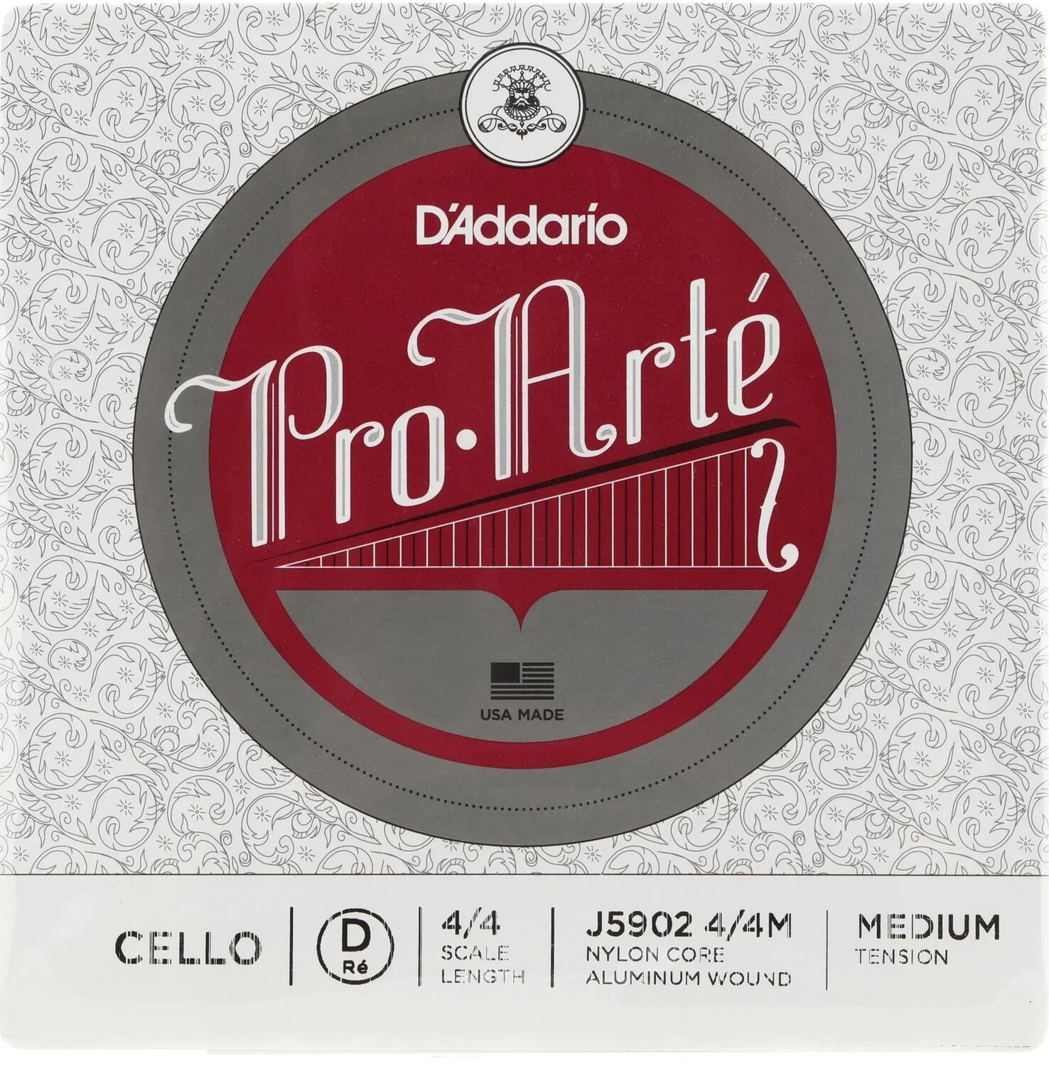 

D'Addario J5902 Pro-Arte Cello D Струна - размер 4/4, среднее натяжение