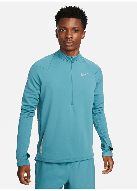 цена Зеленый мужской свитшот с воротником стойкой Nike