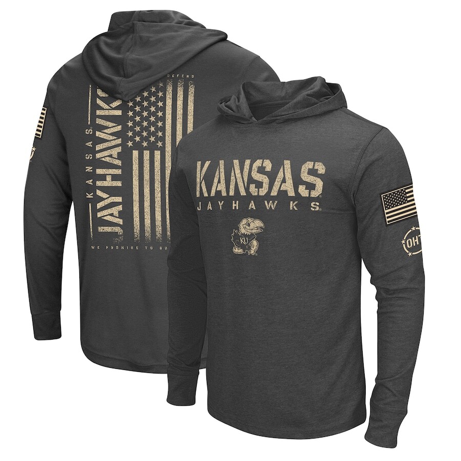 

Футболка с длинным рукавом Colosseum Kansas Jayhawks, черный