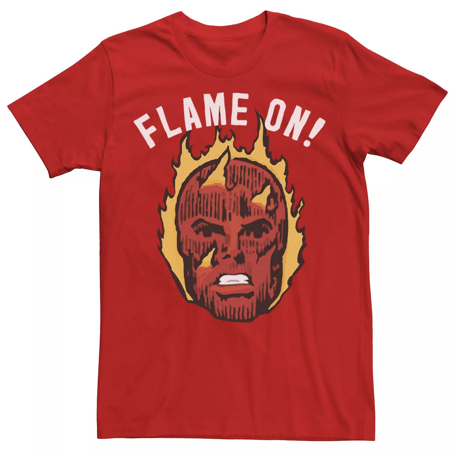 Мужская футболка Marvel Fantastic Four The Human Torch Flame с портретом Licensed Character