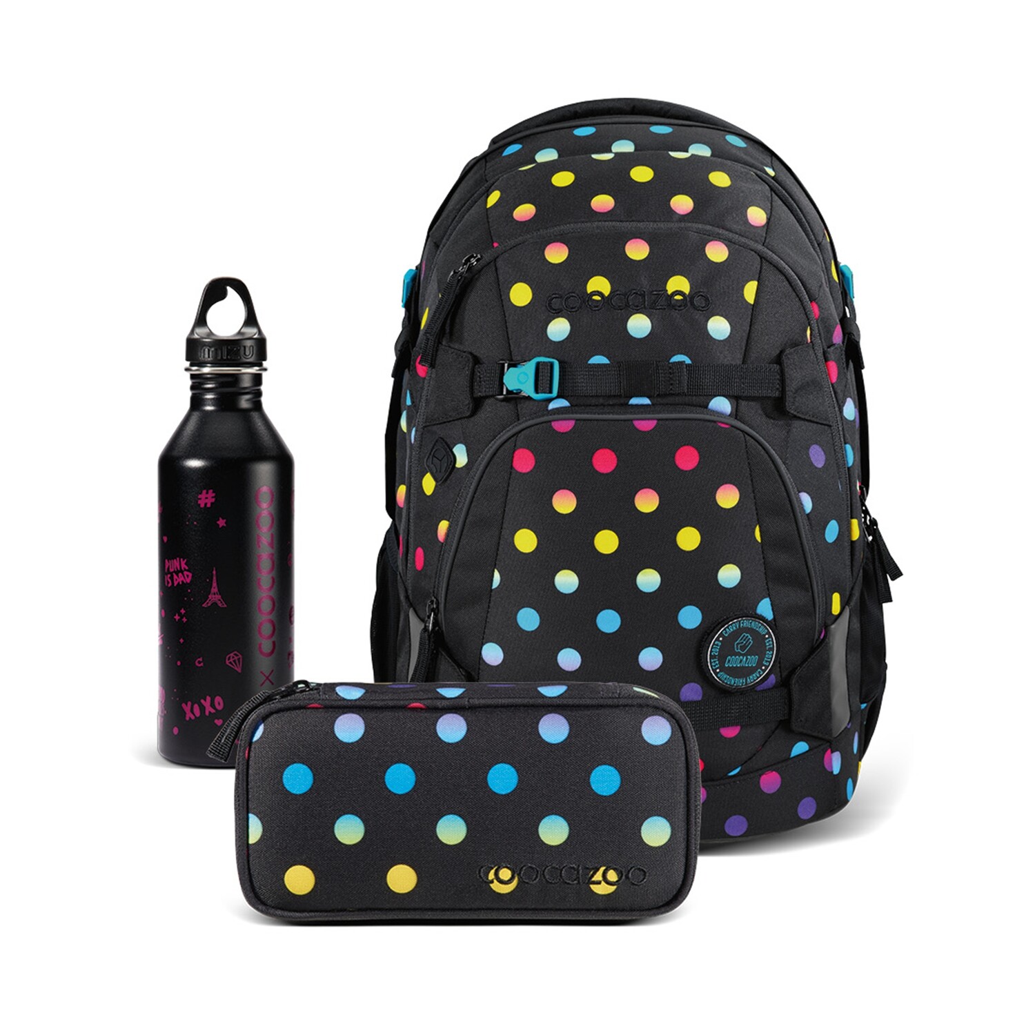 

Рюкзак Coocazoo Schul-Set „Magic Polka“, 3-teilig, красочный