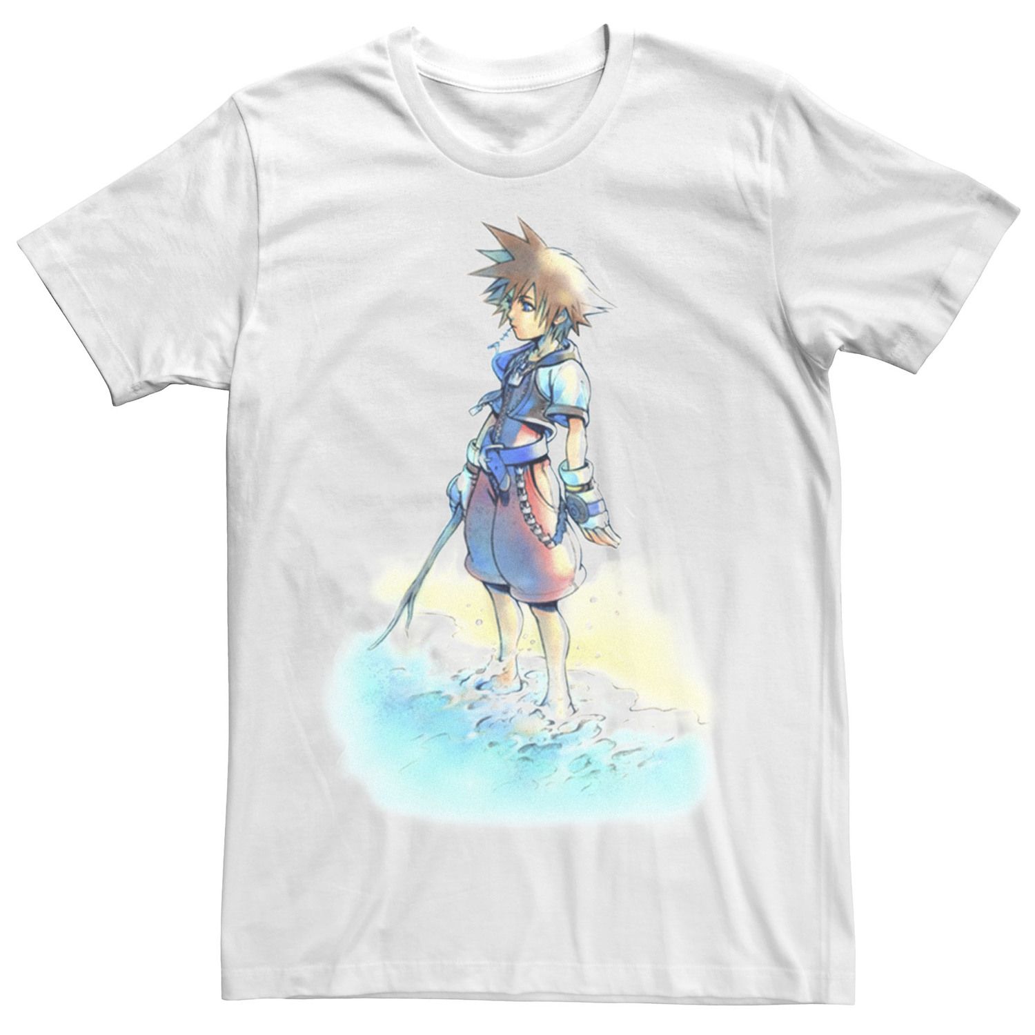 Мужская футболка Kingdom Hearts Beach Sora с плакатом Licensed Character 3 styles kingdom hearts sora key pu cosplay weapom toy sword prop
