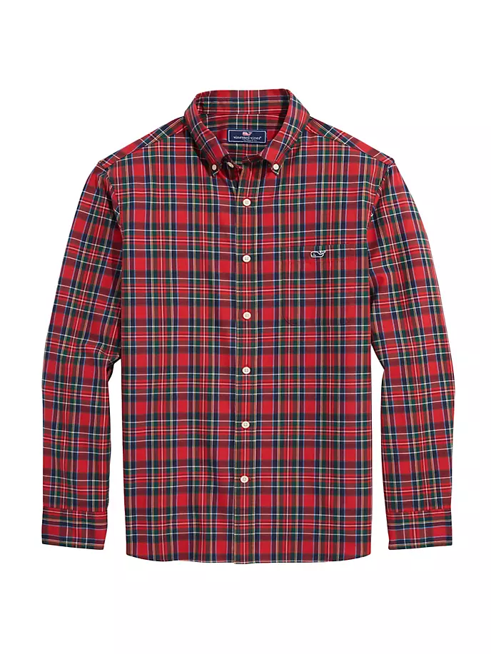 

Рубашка из твила в клетку Stewart Vineyard Vines, красный