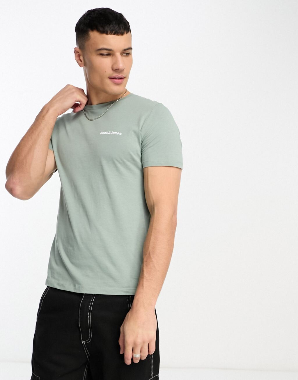 

Бледно-зеленая футболка с логотипом Jack & Jones