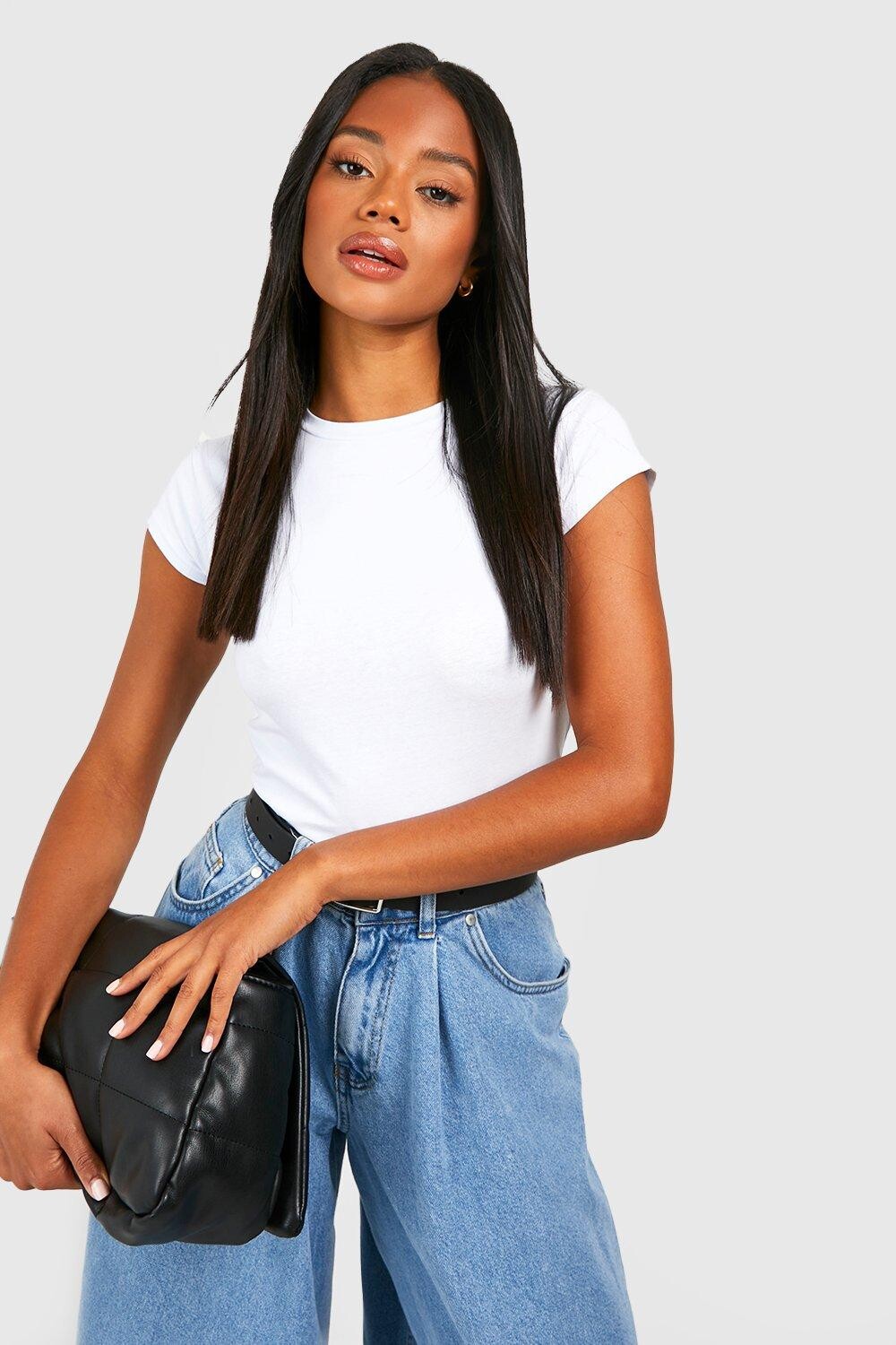 

Хлопковая футболка с крышкой и рукавами Boohoo, белый