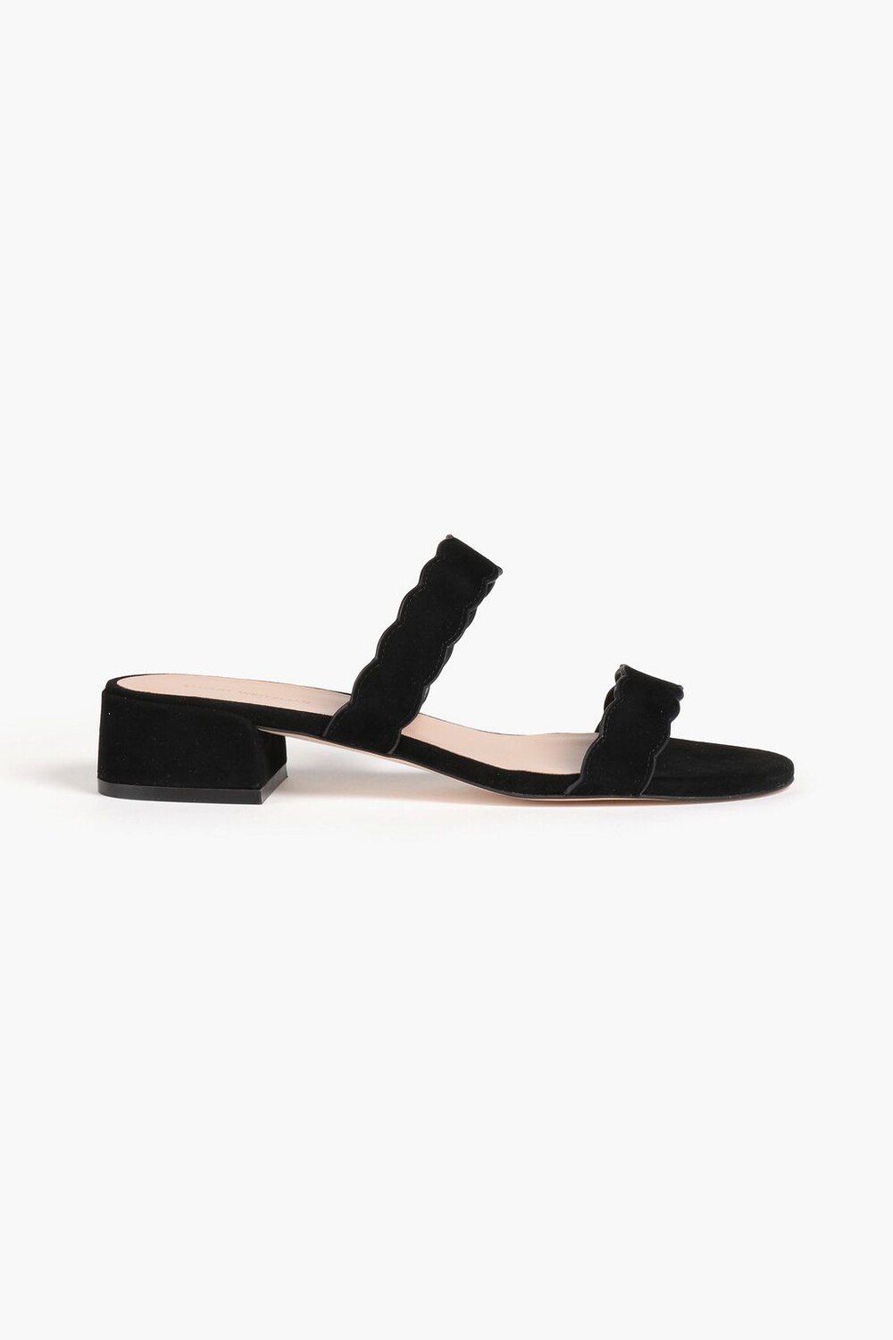 

Замшевые мюли Santorini с фестонами STUART WEITZMAN, черный