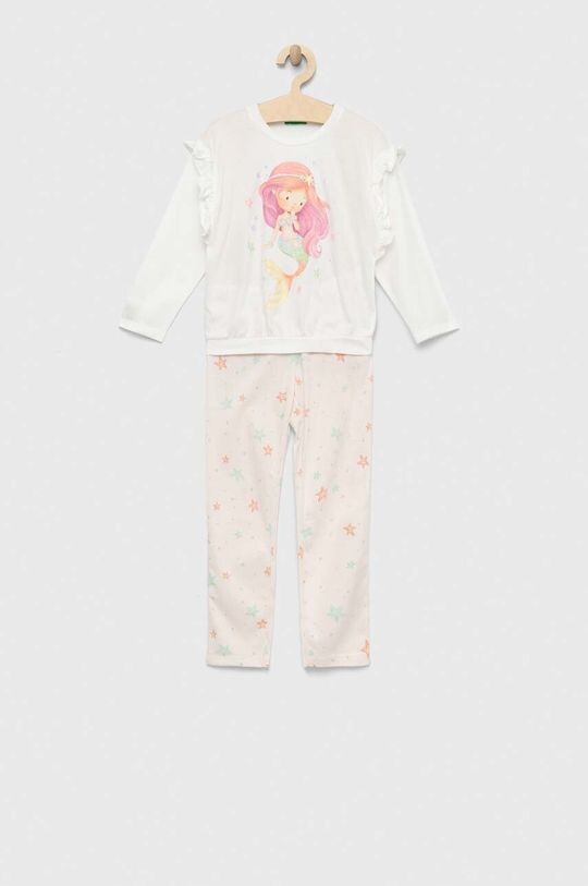 

Детская хлопковая пижама United Colors of Benetton, розовый