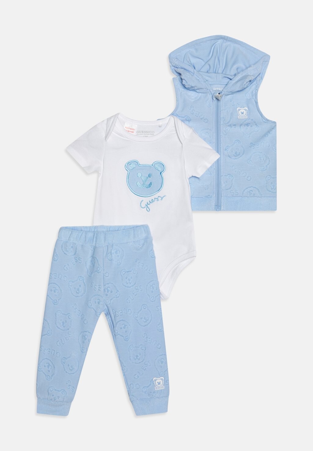 

Подарок на рождение BABY HOODED PANTS UNISEX SET Guess, цвет baby shark