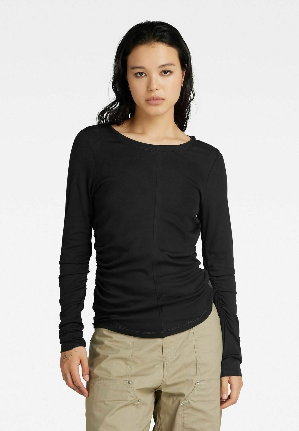 

Топ с длинными рукавами GATHERED SLIM G-STAR, черный