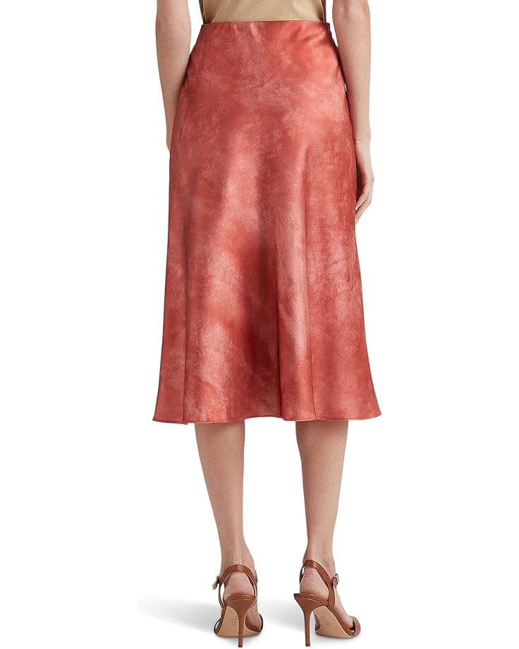 

Юбка LAUREN Ralph Lauren Tie-Dye Print Satin Skirt, цвет Red Sunstone Multi