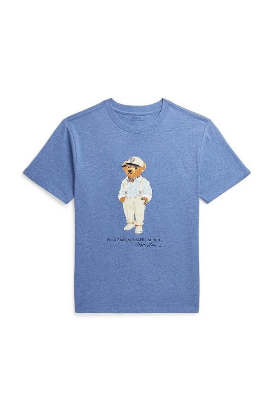 

Детская хлопковая футболка Polo Ralph Lauren, синий
