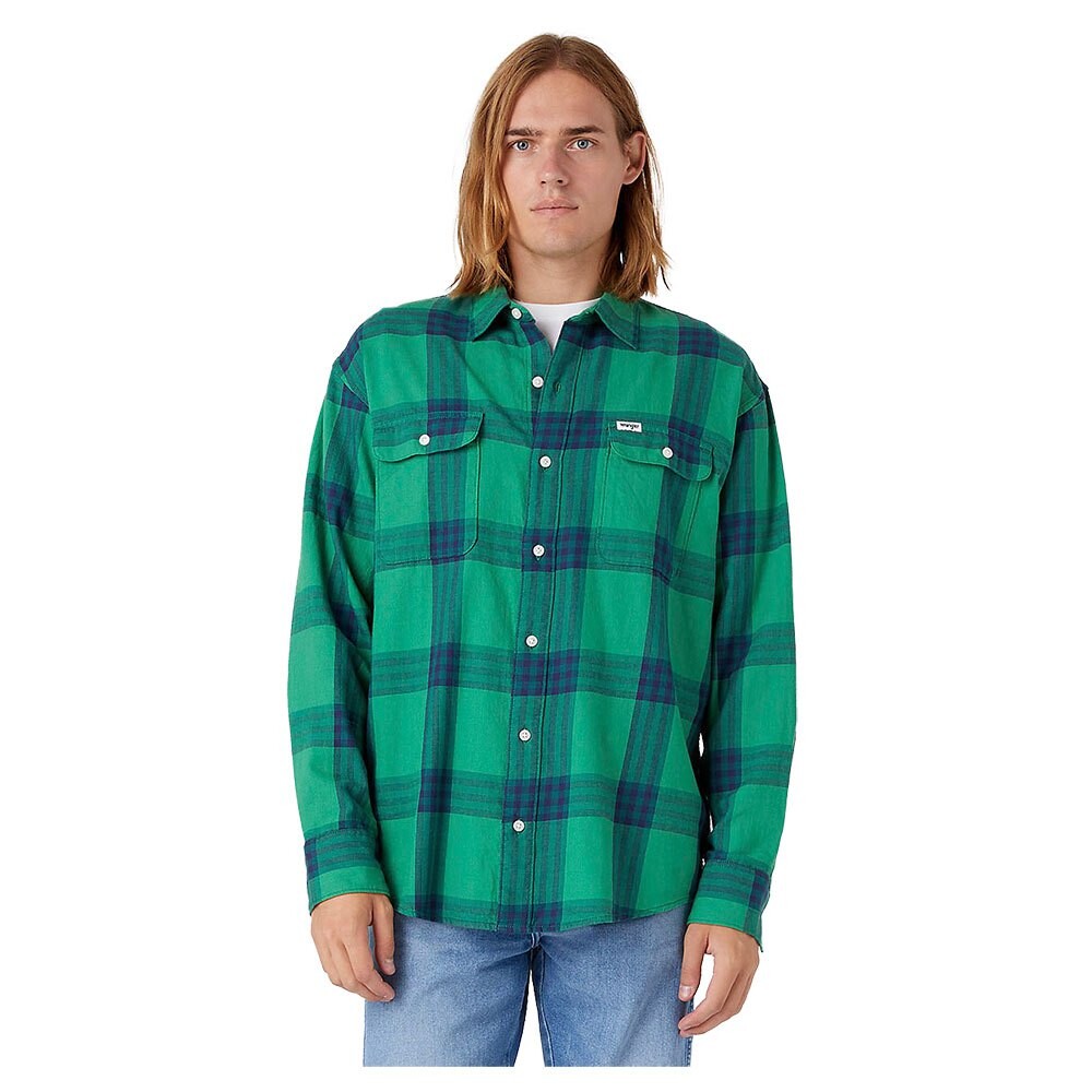

Рубашка с длинным рукавом Wrangler Patch Pocket Oversized, зеленый