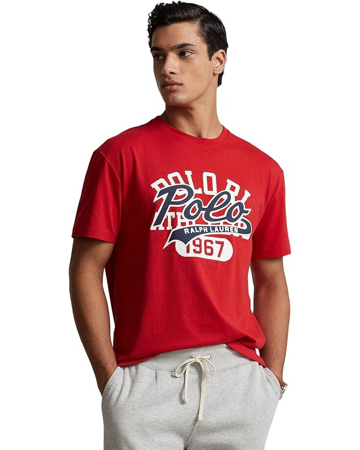 

Футболка Polo Ralph Lauren Classic Fit Stacked-Logo Jersey, красный