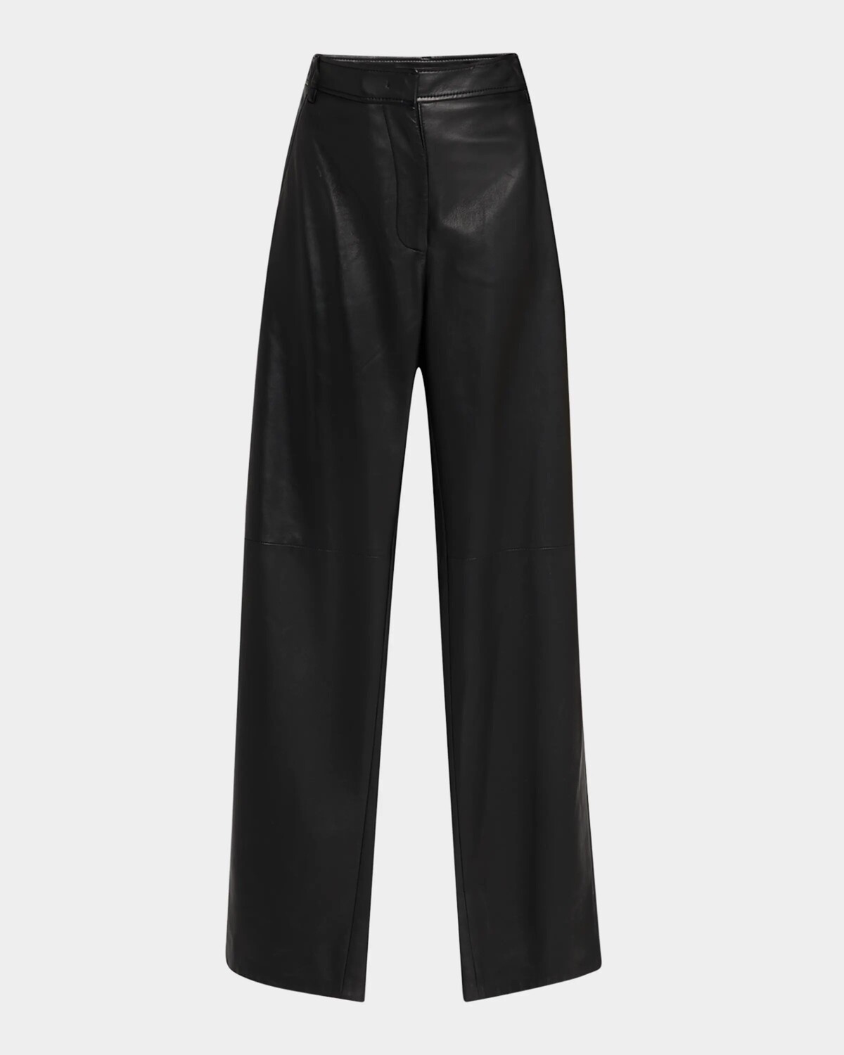 

Широкие кожаные брюки Zante наппа Max Mara Studio, черный