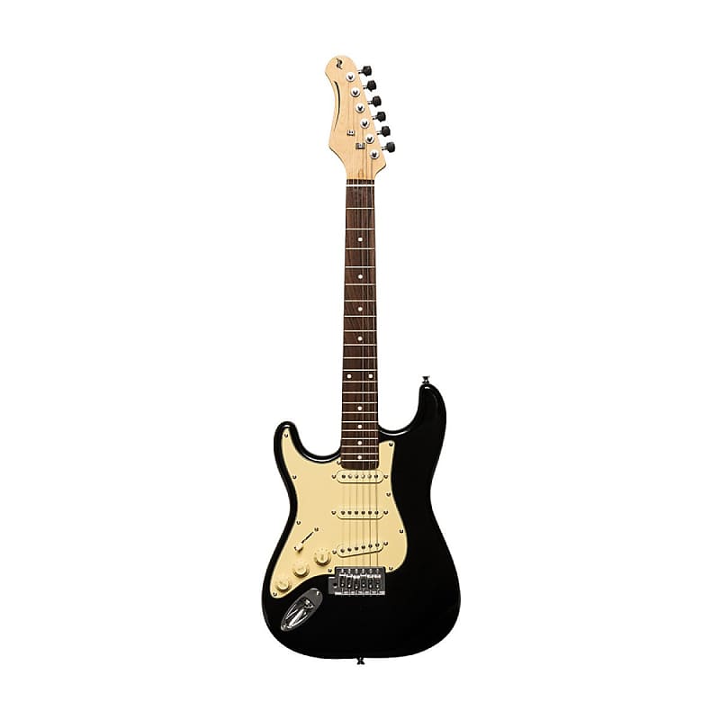 цена Электрогитара Stagg Left-Handed 3/4 Electric Guitar - Brilliant Black - SES-30 BK 3/4LH