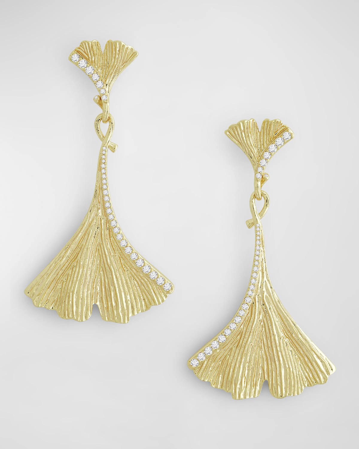 

Большие серьги-капли с гинкго Anabel Aram Jewelry, цвет Gold
