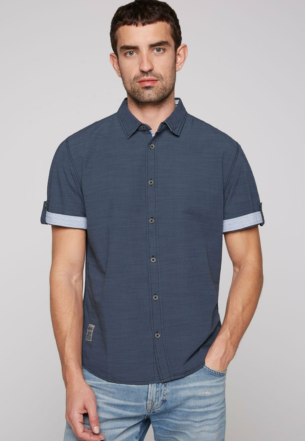 

Рубашка KURZARM MIT STRUKTUR Camp David, цвет blue navy