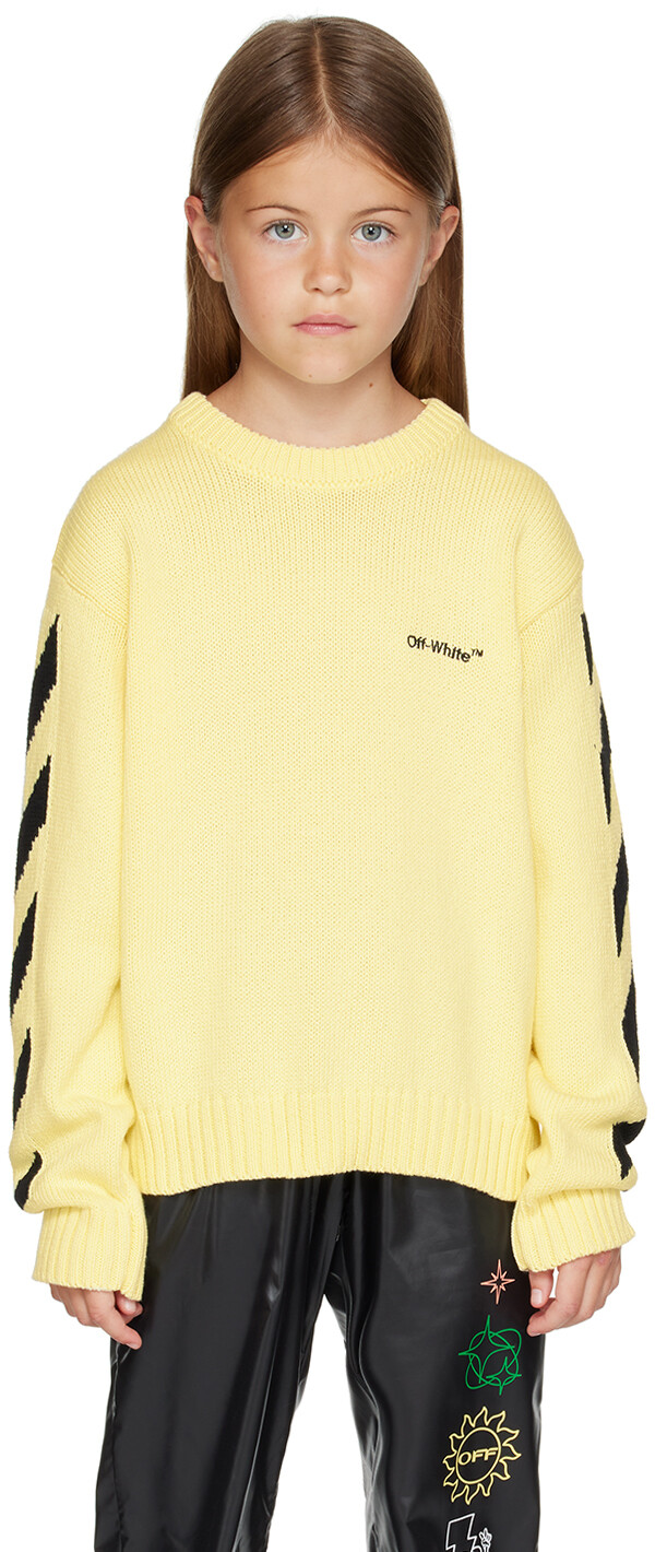 

Off-White Kids Желтый классический свитер со стрелками