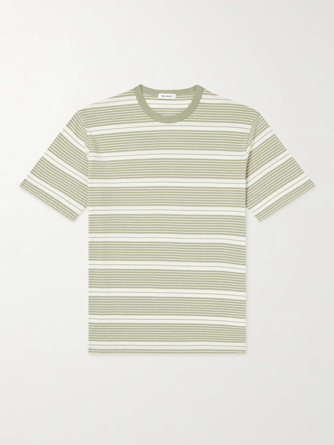 

Полосатая футболка из хлопкового джерси Johannes NORSE PROJECTS, зеленый