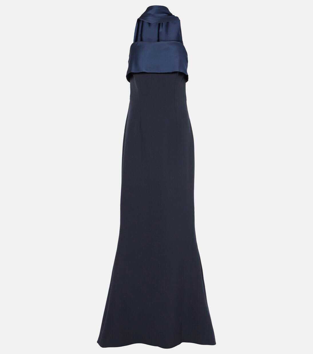 

Платье из крепа с поясом Roshana Safiyaa, цвет midnight navy