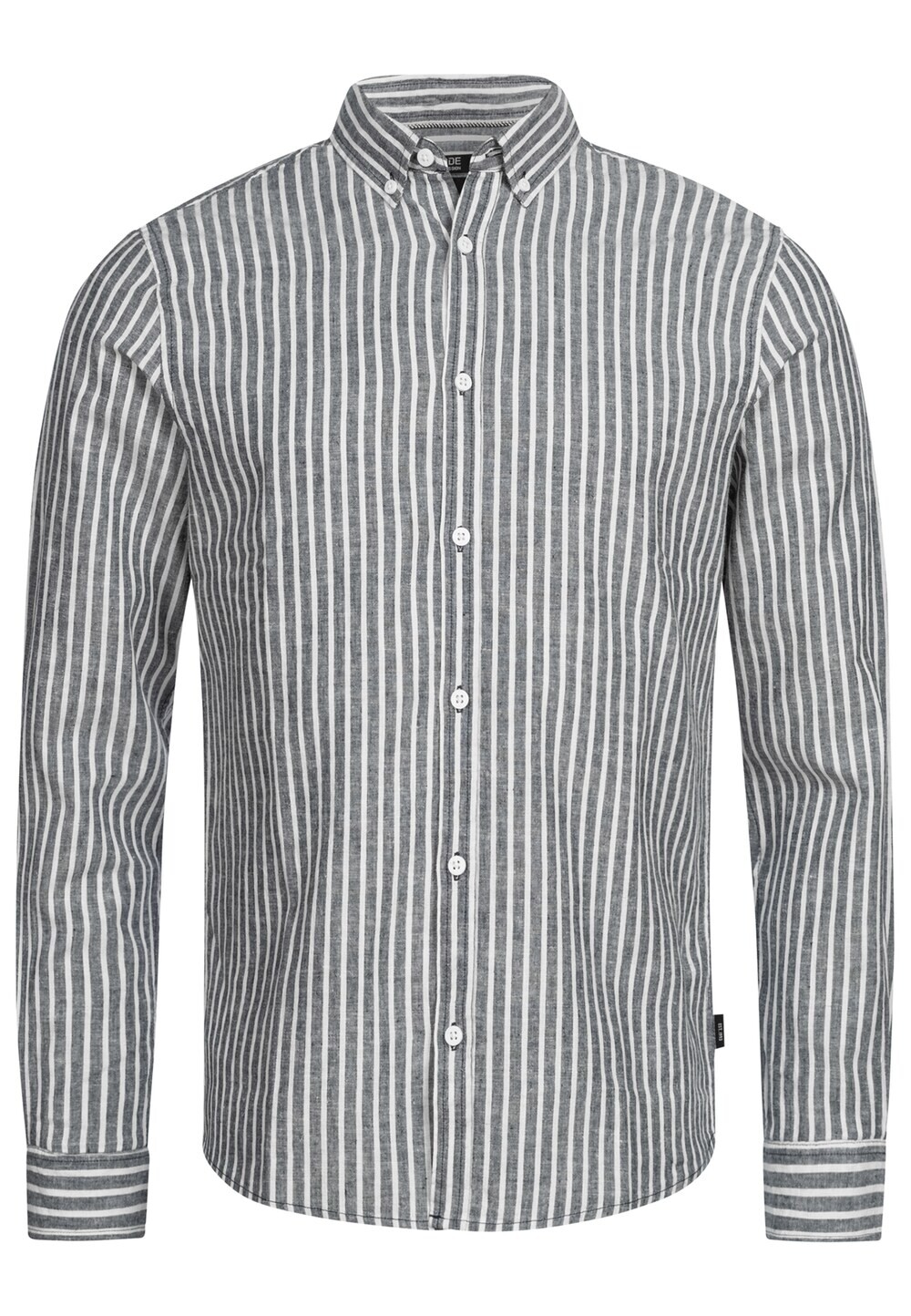 

Рубашка на пуговицах стандартного кроя INDICODE JEANS Brayden, серый/белый