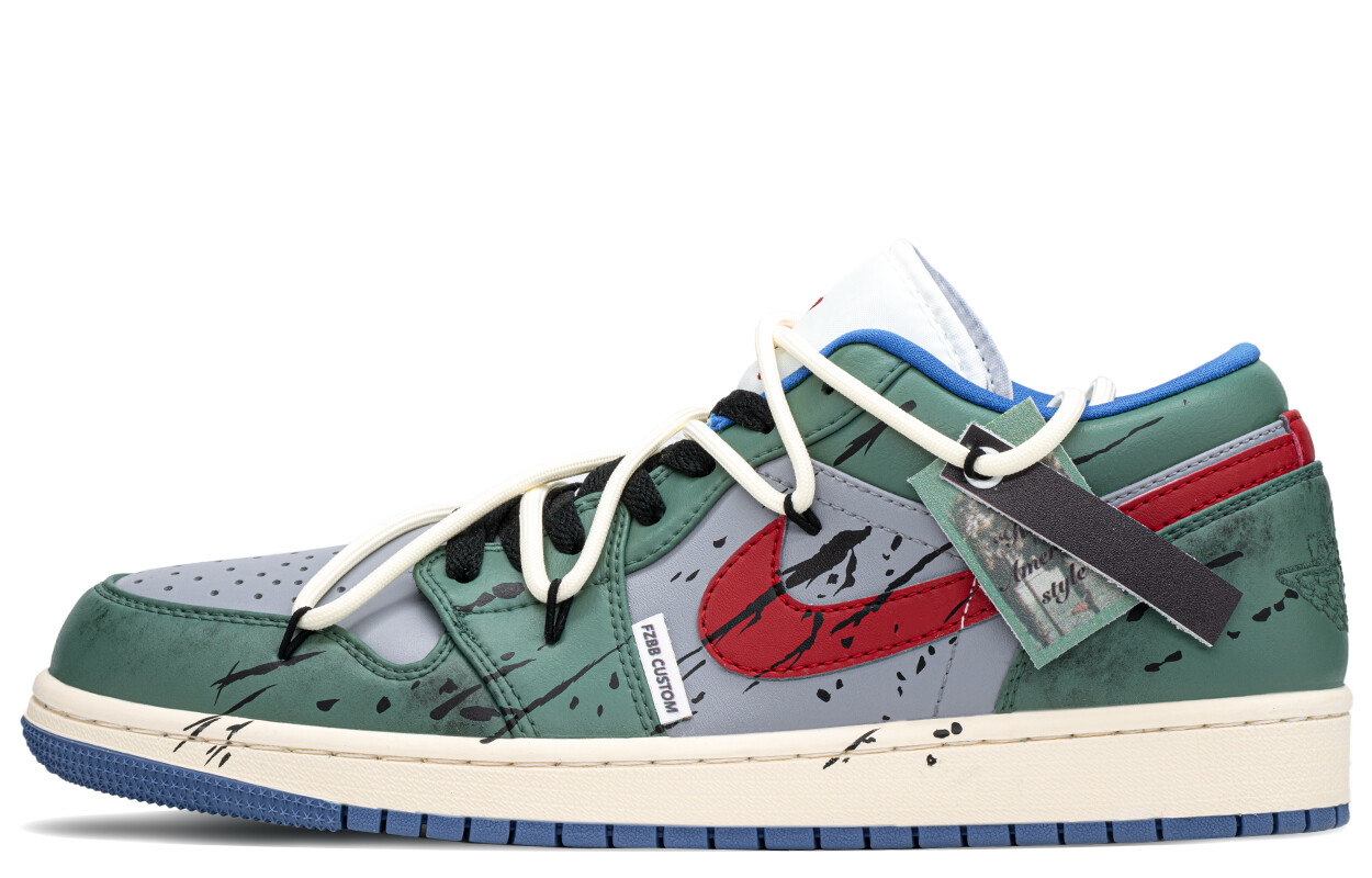 

Кроссовки Air Jordan 1 Vintage Basketball Shoes Women's Low-top Red/Green, черный