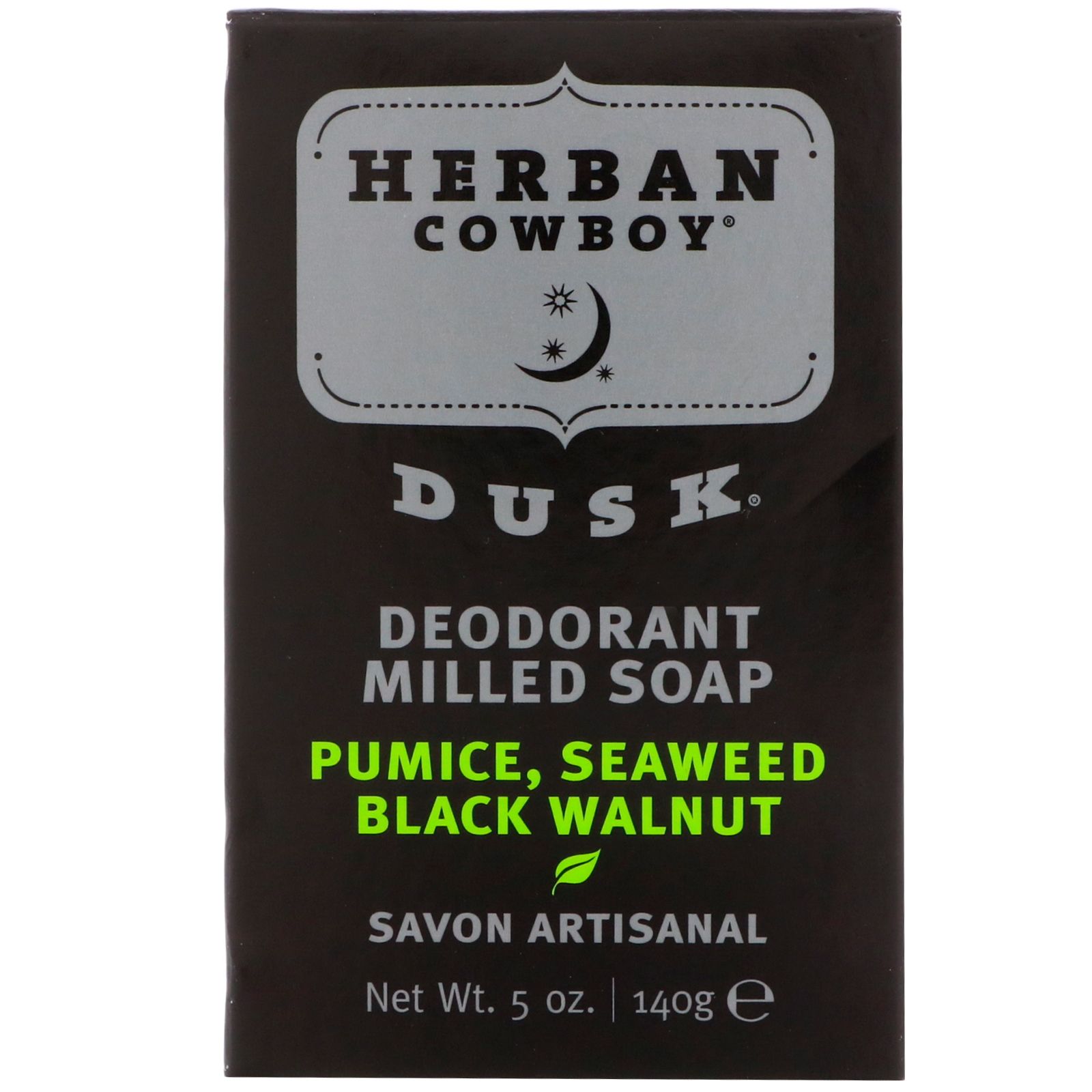 Herban Cowboy Дезодорирующее пилированное мыло Сумрак 5 унц. (140 г) цена и фото