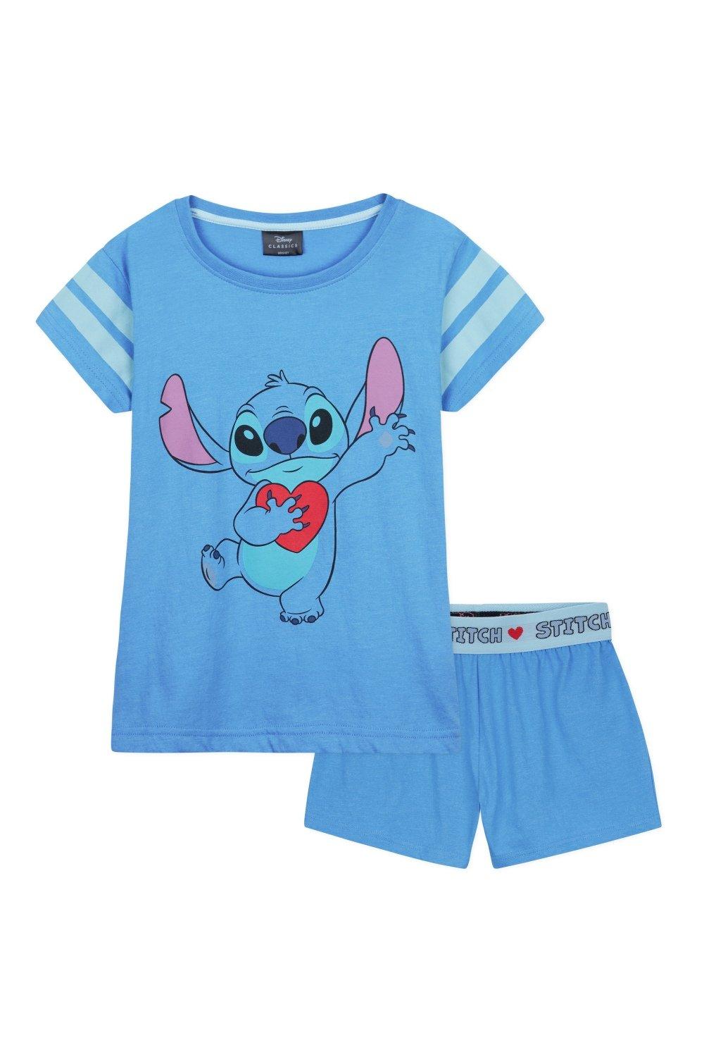 Пижамный комплект Stitch Shortie Disney, синий 54 стиля милые женские короткие носки disney минни микки маус стич винни пух хлопковые летние женские носки до щиколотки для девочек