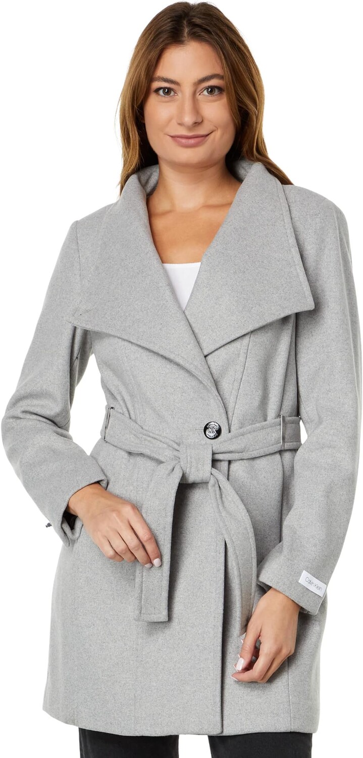 

Пальто Wool Wrap Calvin Klein, цвет Ash