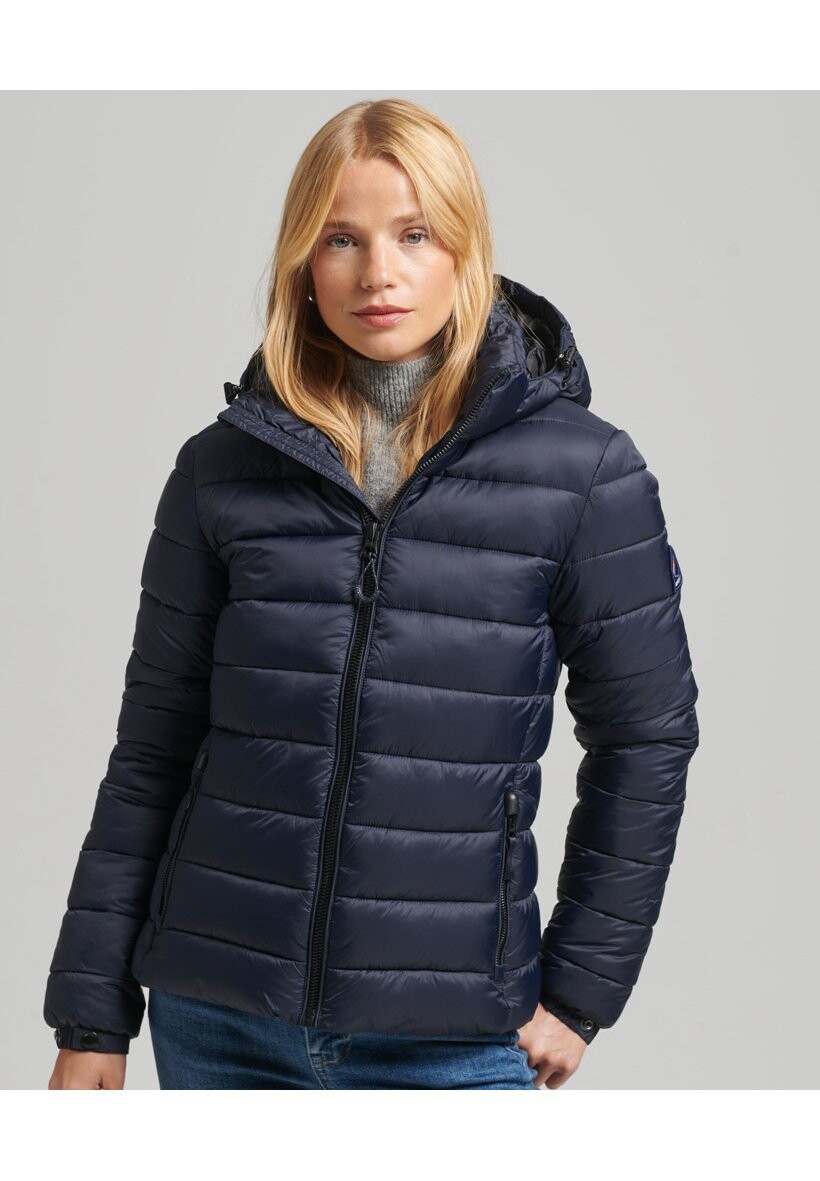 

Куртка зимняя Superdry Classic Fuji Puffer, синий, Серый