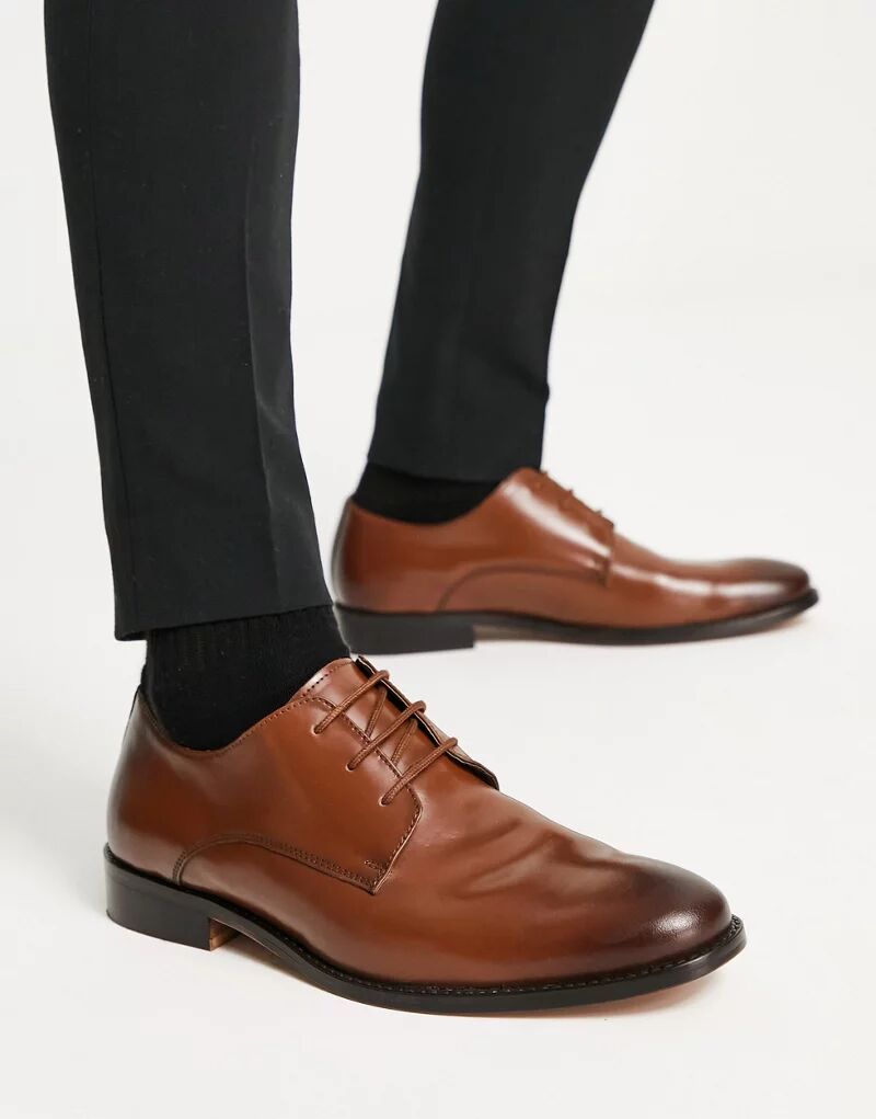 Светло-коричневые кожаные формальные туфли дерби French Connection