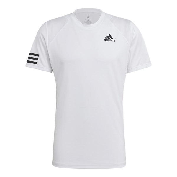 Футболка adidas Stripe Round Neck Pullover Logo Printing Solid Color Short Sleeve White, мультиколор