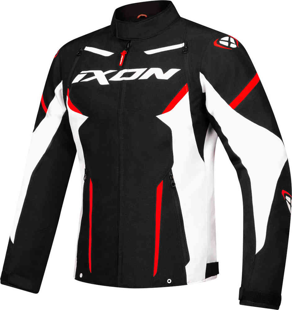 Водонепроницаемая мотоциклетная текстильная куртка Striker Ixon, черный/белый/красный водонепроницаемая женская мотоциклетная текстильная куртка wilana ixon черный