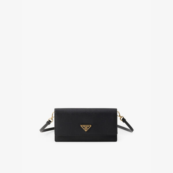 

Мини-Сумка из сафьяновой кожи Prada, черный