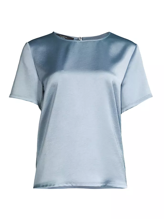 

Атласная блузка Gilbert с передом Weekend Max Mara, синий