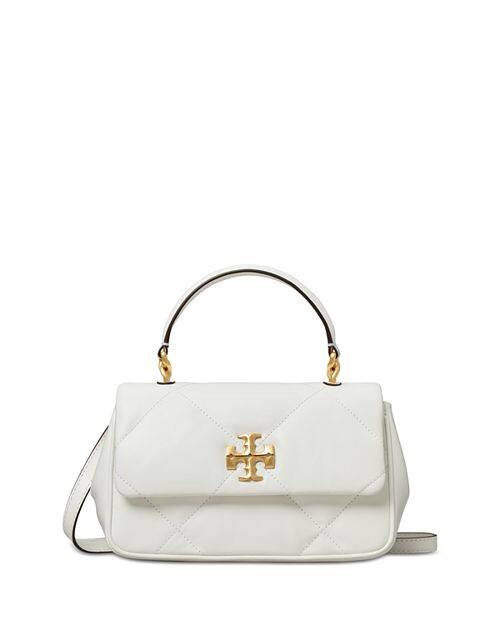 

Стеганая кожаная сумка с ручкой сверху Kira Diamond Tory Burch, цвет White