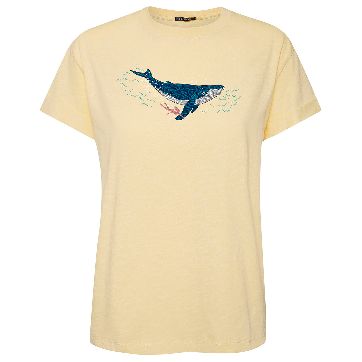 Футболка Greenbomb Women's Animal Whale Dive Stop s, цвет Lemon