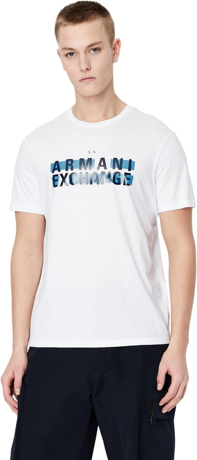 

Футболка с выделенным логотипом Armani Exchange, белый