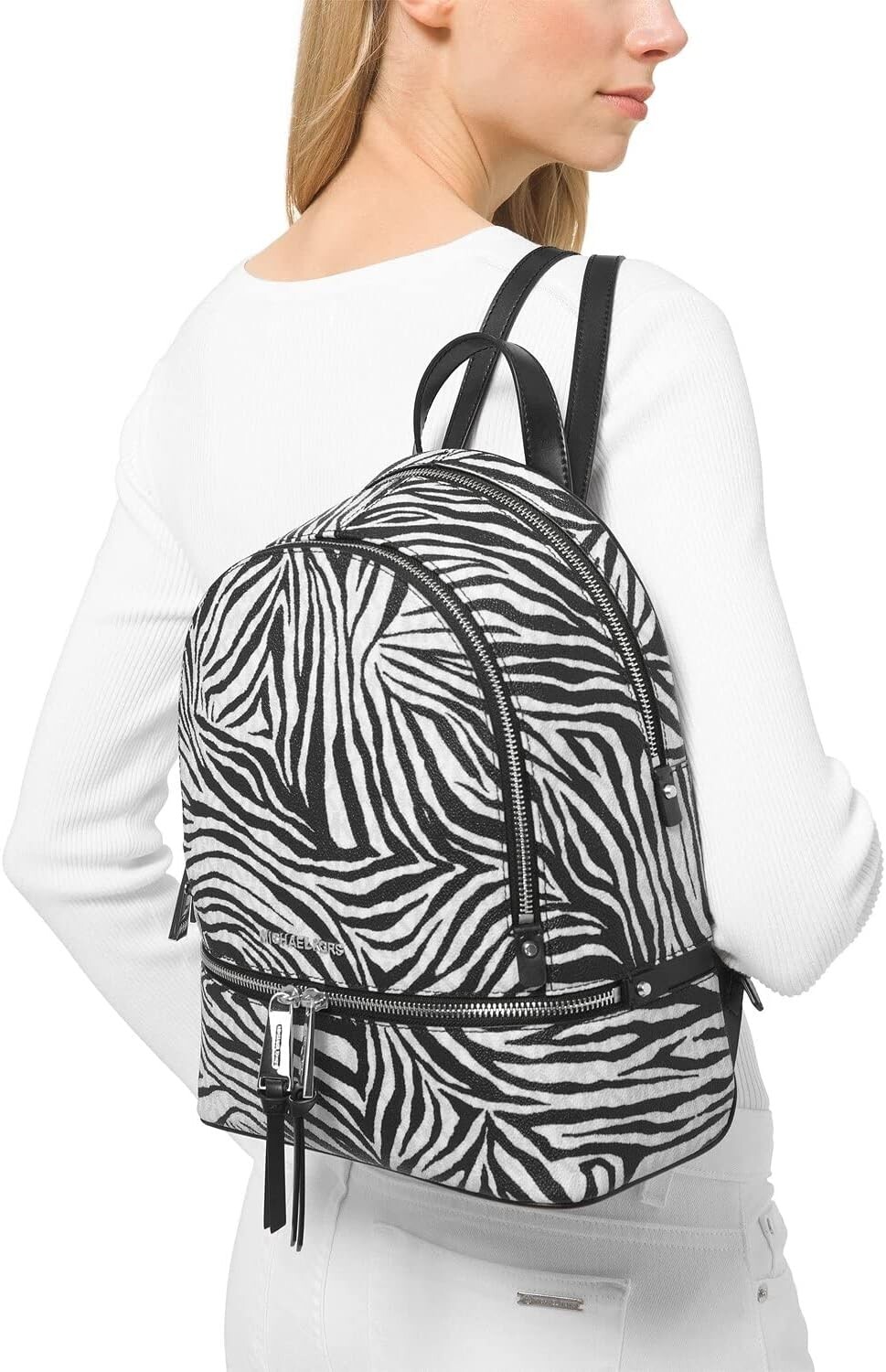 

Michael Kors Rhea Zip Medium Рюкзак Ярко-Белый Мульти Один Размер
