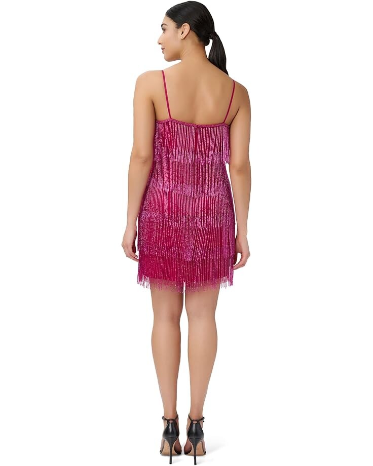 

Платье Adrianna Papell Beaded Fringe Slip Dress, цвет Raspberry Wine