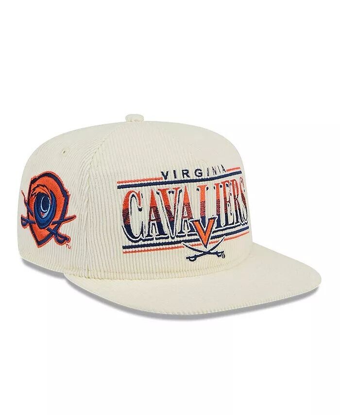 

Мужская вельветовая шляпа Snapback Virginia Cavaliers Throwback Golfer белого цвета New Era, бежевый