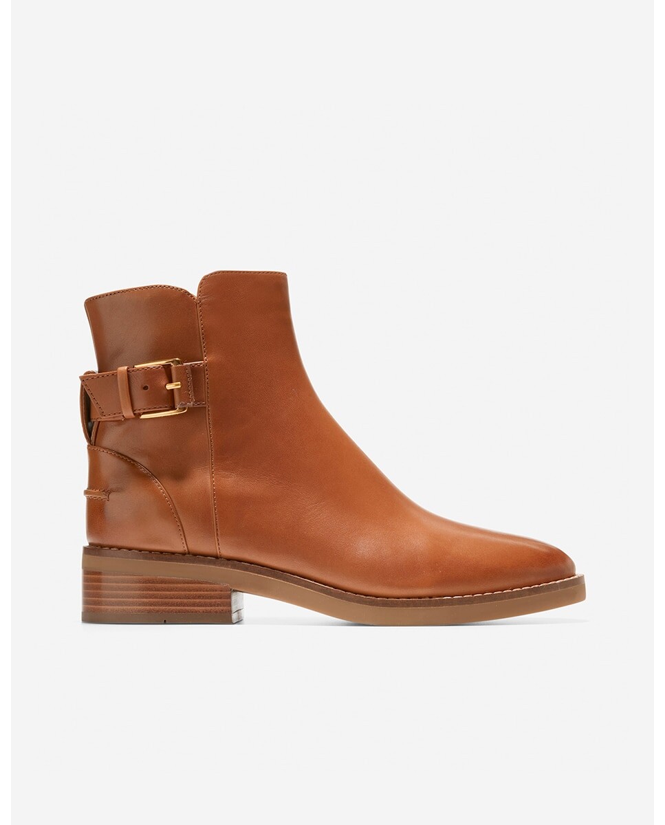 

Женские кожаные ботильоны с застежкой-молнией и пряжкой Cole Haan, коричневый