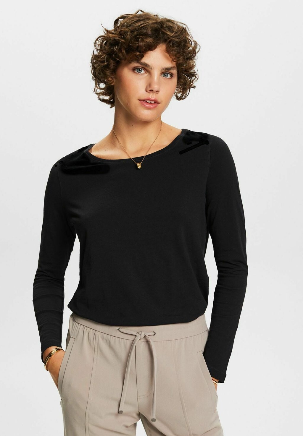 

Рубашка с длинным рукавом Esprit, черный