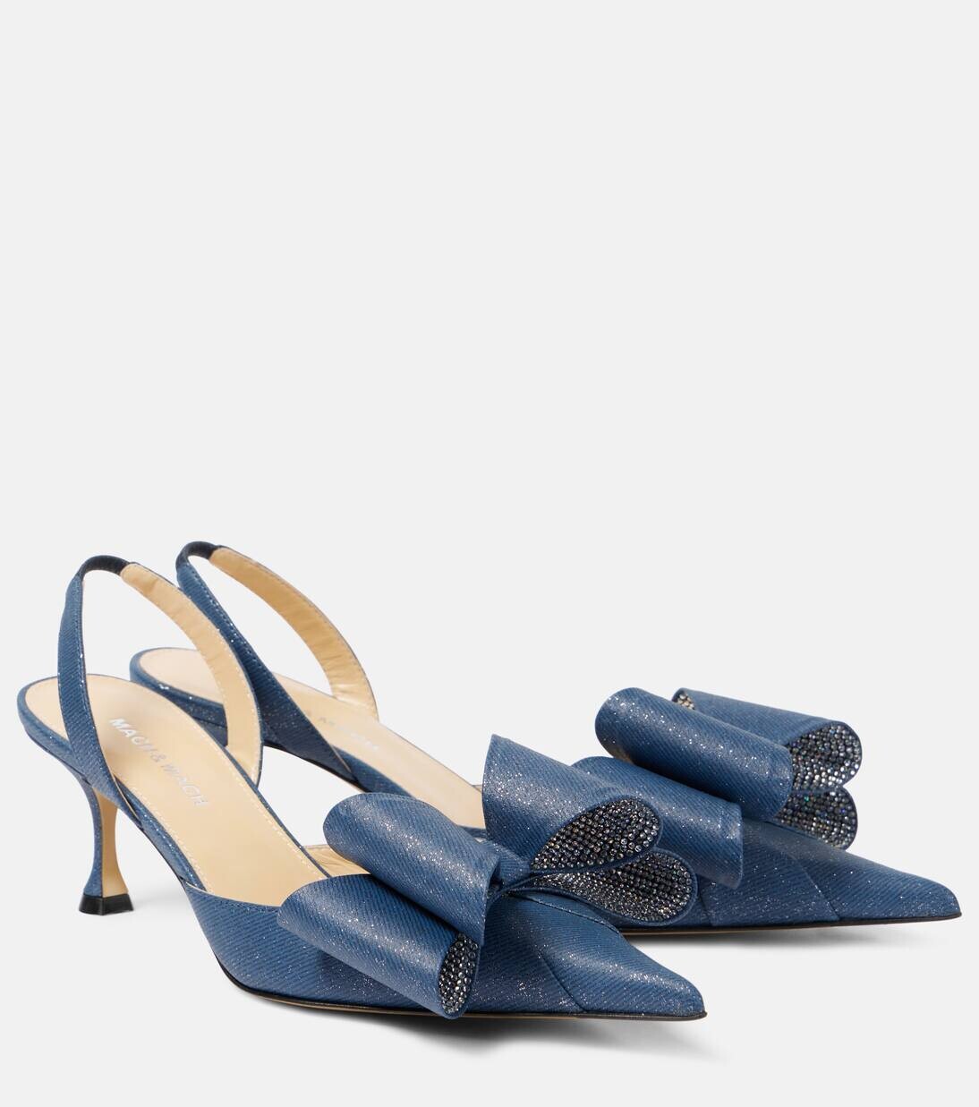 

Туфли-лодочки Le Cadeau 65 из денима с открытой пяткой Mach & Mach, цвет denim