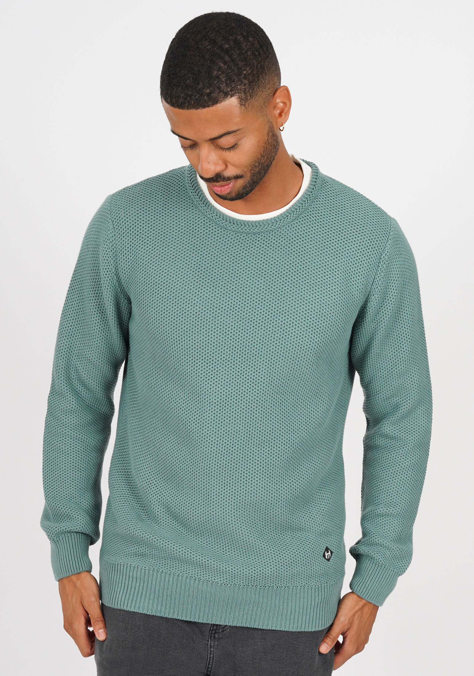 пуловер honesty rules strick jacquard цвет multi colors Пуловер HONESTY RULES Grid, цвет sage